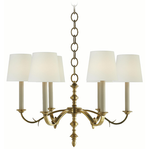 Visual Comfort Signature Collection Thomas O'brien Channing Hand-Rubbed Antique Brass Chandelier