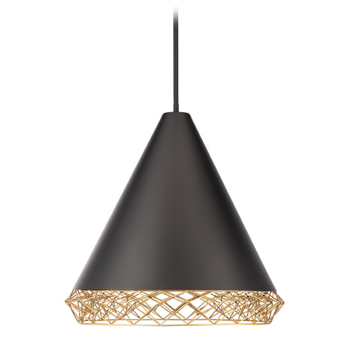 Lacey 22-Inch LED Pendant in Black & Gold by WAC Lighting