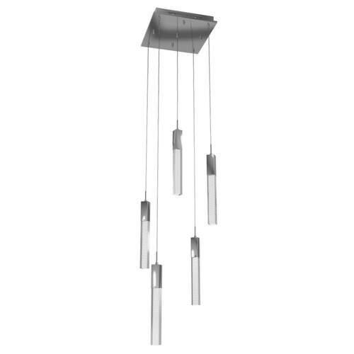 Avenue Lighting Glacier Snow 5-Light LED Multi-Light Pendant in Chrome by Avenue HF1900-5-GL-CH-SNW