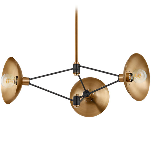 Troy Lighting Troy Lighting Axel Patina Brass & Soft Black LED Chandelier F1036-PBR/SBK