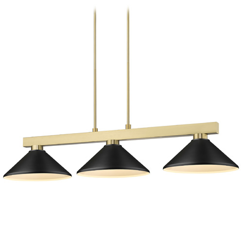 Z-Lite Cobalt Modern Gold Billiard Light with Conical Shade