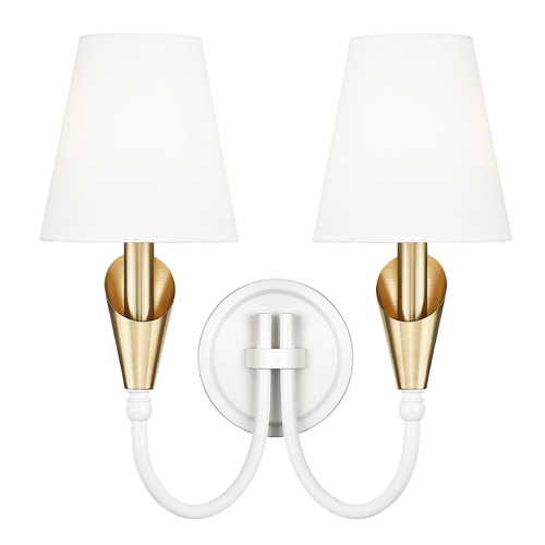 Z-Lite Claudelle Textured White & Modern Gold Sconce