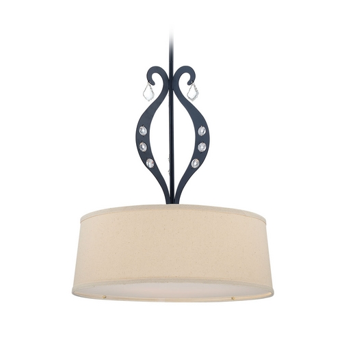 Lite Source Lighting Modern Drum Pendant in Black Finish by Lite Source Lighting LS-19642