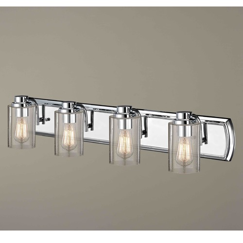 Design Classics Lighting Industrial Seeded Glass Bathroom Light Chrome 4 Lt 1204-26 GL1041C