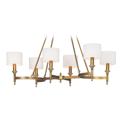 Mid-Century Modern Chandelier Brass Fairmont by Maxim Lighting