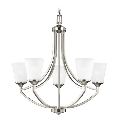 Hanford 27.63-Inch Chandelier in Brushed Nickel by Generation Lighting