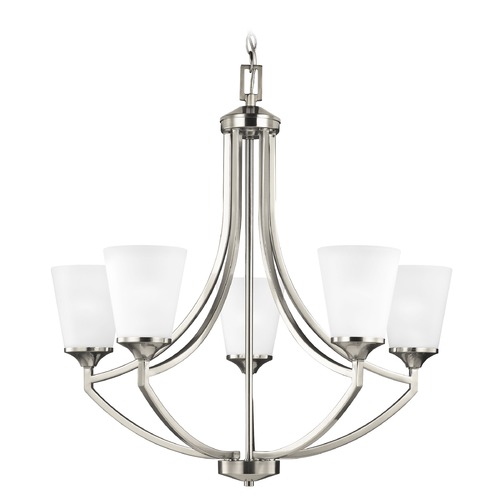 Generation Lighting Hanford 27.63-Inch Chandelier in Brushed Nickel by Generation Lighting 3124505-962