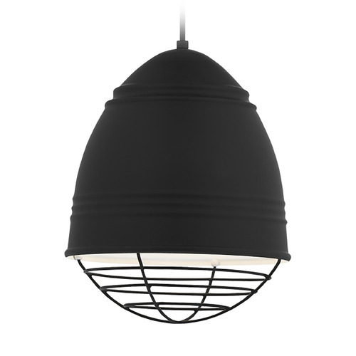 Visual Comfort Modern Collection Loft LED Pendant in Black with Black Cage by Visual Comfort Modern 700TDLOFBWB-LED927