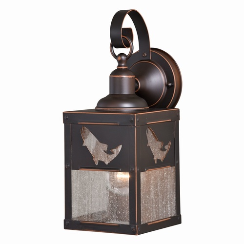 Missoula Fish Outdoor Wall Light in Burnished Bronze by Vaxcel Lighting