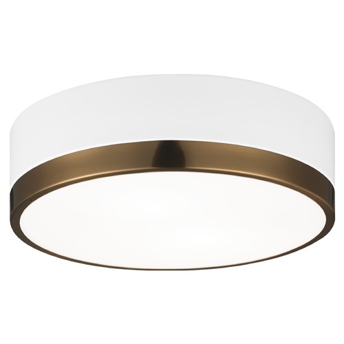 Matteo Lighting Trydor White & Aged Gold Flush Mount by Matteo Lighting M14302WHAG