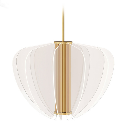 Sean Lavin Nyra 28-Inch LED Chandelier in Plated Brass by Visual Comfort Modern