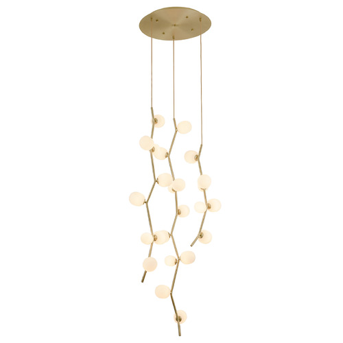 Hampton 3-Light Brushed Brass Multi-Light Cluster Pendant by Avenue Lighting