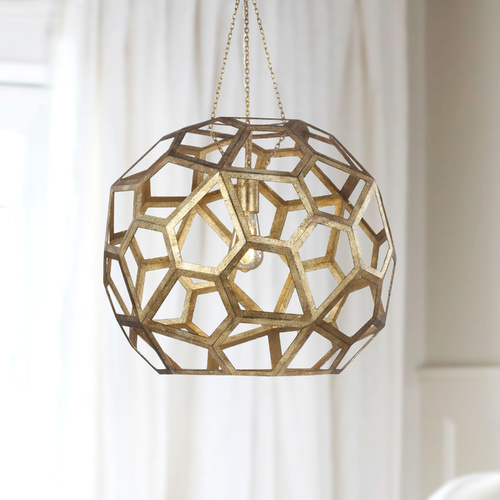 Alexa Hampton Feccetta 20.50-Inch Antique Gild Pendant by Visual Comfort Studio