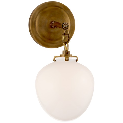 Visual Comfort Signature Collection Thomas OBrien Katie Acorn Sconce in Antique Brass by Visual Comfort Signature TOB2225HABG2WG