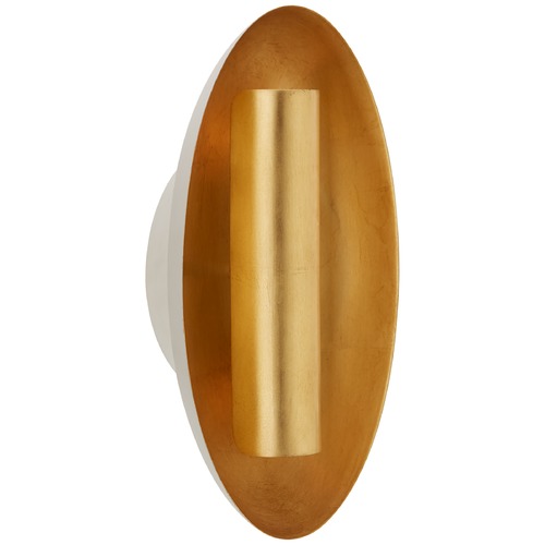 Visual Comfort Signature Collection Barbara Barry Aura Oval Sconce in Plaster White by Visual Comfort Signature BBL2120PW