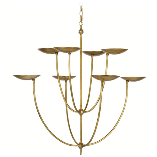 Visual Comfort Signature Collection Thomas OBrien Keira XL Chandelier in Antique Brass by VC Signature TOB5785HAB