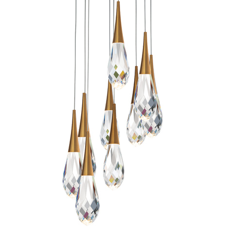 Schonbek Beyond Hibiscus 9-Light LED Pendant in Aged Brass by Schonbek Beyond BPD21209-AB