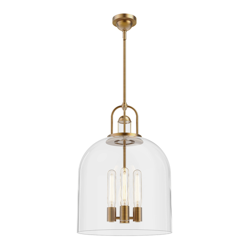 Alora Lighting Lancaster Aged Gold Pendant Light with Bowl / Dome Shade