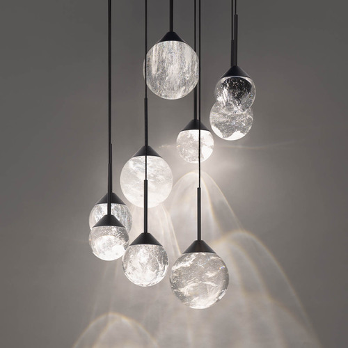 Quest 9-Light LED Crystal Pendant in Black by Schonbek Beyond