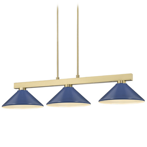 Z-Lite Cobalt Modern Gold Billiard Light with Conical Shade