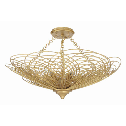 Crystorama Lighting Doral Renaissance Gold Semi-Flushmount Light