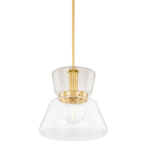 Elodie 15-Inch Pendant in Aged Brass by Mitzi by Hudson Valley