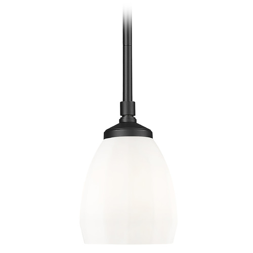 Z-Lite Oren Matte Black Mini-Pendant Light with Bowl / Dome Shade