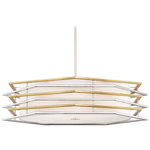 George Kovacs Lighting Levels LED Pendant in Polished Nickel & Honey Gold by George Kovacs P1073-657-L