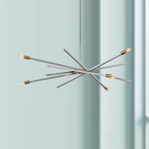 Archer 42.50-Inch Brushed Nickel & Brushed Bronze Chandelier by Hinkley Lighting