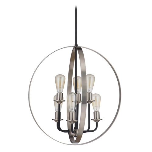 Randolph Flat Black & Brushed Polished Nickel Pendant by Craftmade Lighting