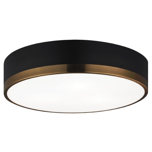 Trydor Black & Aged Gold Flush Mount by Matteo Lighting