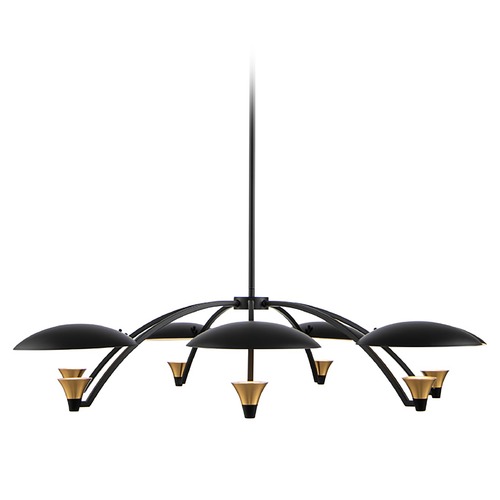 Kalco Lighting Redding 7-Light LED Chandelier in Matte Black & Brass by Kalco Lighting 513672BWB