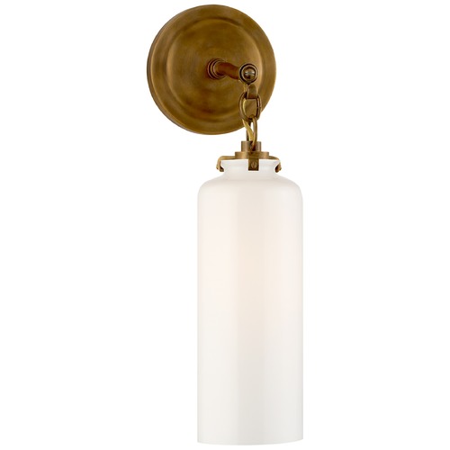 Visual Comfort Signature Collection Thomas OBrien Katie Cylinder Sconce in Brass by Visual Comfort Signature TOB2225HABG3WG