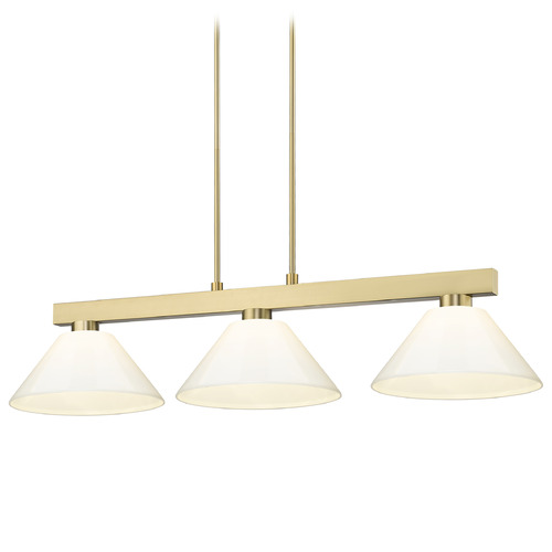 Z-Lite Cobalt Modern Gold Billiard Light with Conical Shade