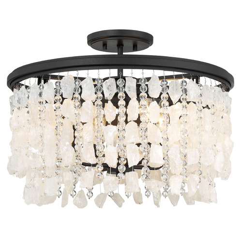 Shimmering Elegance 4-Light Semi-Flush in Sand Coal by Minka Lavery