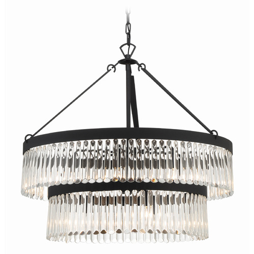 Crystorama Lighting Emory Black Forged Chandelier