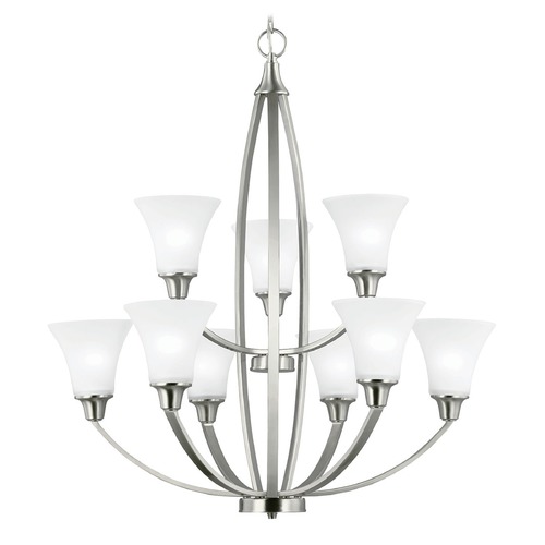 Generation Lighting Metcalf 9-Light Chandelier in Brushed Nickel by Generation Lighting 3113209-962