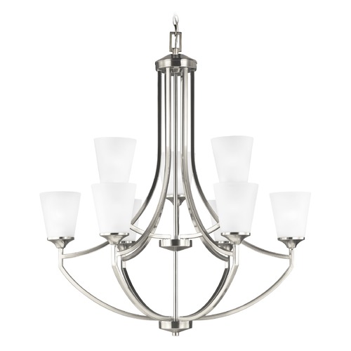 Hanford 33-Inch Chandelier in Brushed Nickel by Generation Lighting