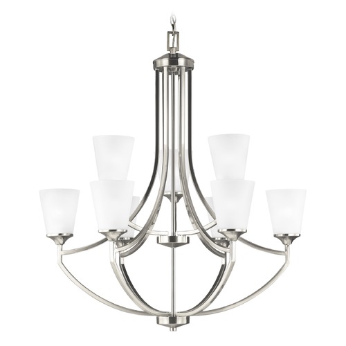 Generation Lighting Hanford 33-Inch Chandelier in Brushed Nickel by Generation Lighting 3124509-962