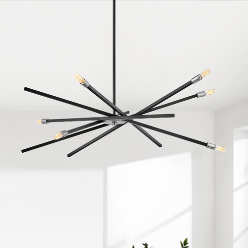 Archer 42.50-Inch Satin Black & Brushed Nickel Chandelier by Hinkley Lighting