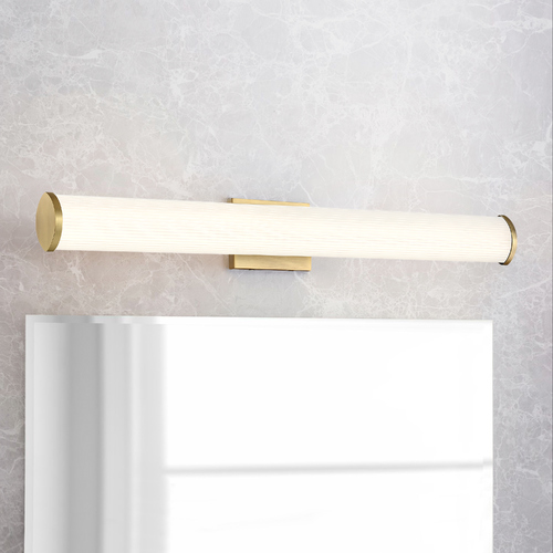 Lena Brushed Brass LED Vertical Bathroom Light by Nuvo Lighting