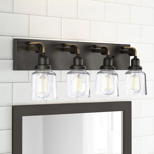 Rushton Graphite 4-Light Bathroom Light by Progress Lighting