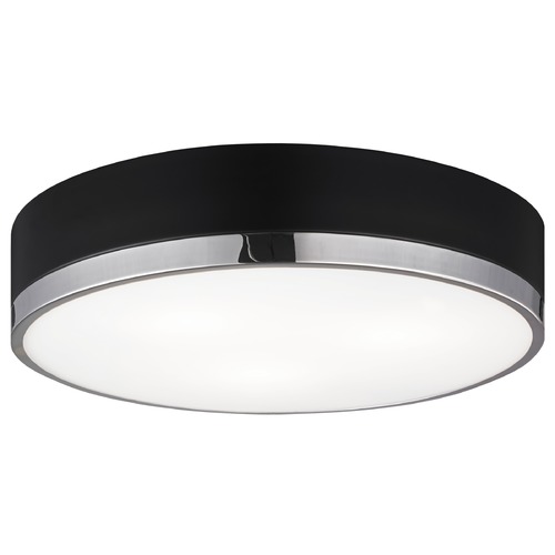 Trydor Black & Chrome Flush Mount by Matteo Lighting