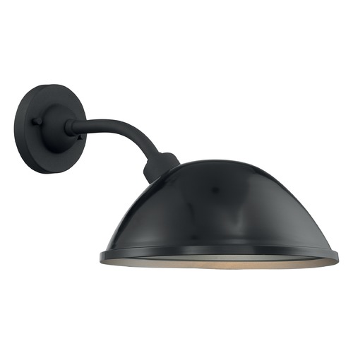South Street Gloss Black & Silver Outdoor Wall Light by Satco Lighting
