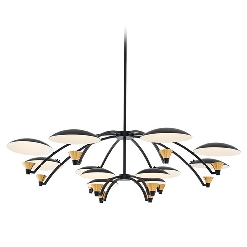 Kalco Lighting Redding 12-Light LED Chandelier in Matte Black & Brass by Kalco Lighting 513673BWB