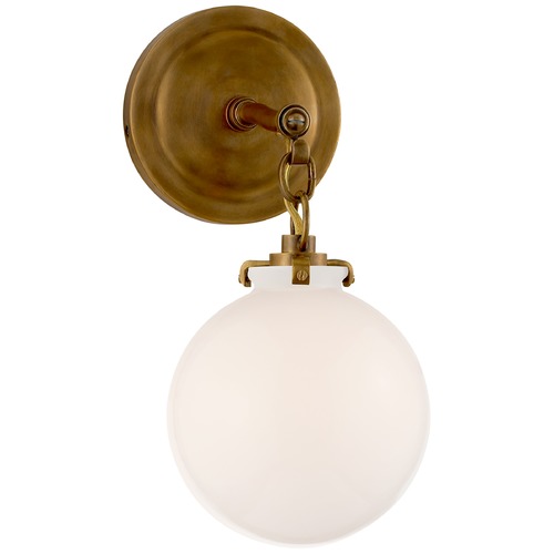 Visual Comfort Signature Collection Thomas OBrien Katie Globe Sconce in Antique Brass by Visual Comfort Signature TOB2225HABG4WG