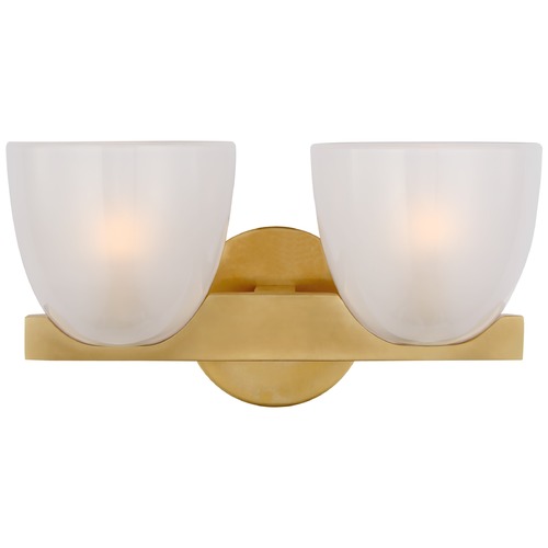 Visual Comfort Signature Collection Aerin Carola Double Sconce in Antique Brass by Visual Comfort Signature ARN2492HABFG