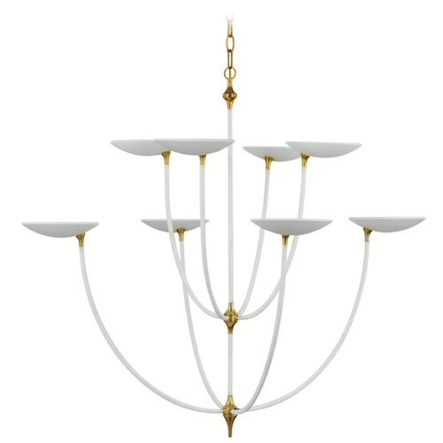 Visual Comfort Signature Collection Thomas OBrien Keira XL Chandelier in Matte White by VC Signature TOB5785WHT/HAB