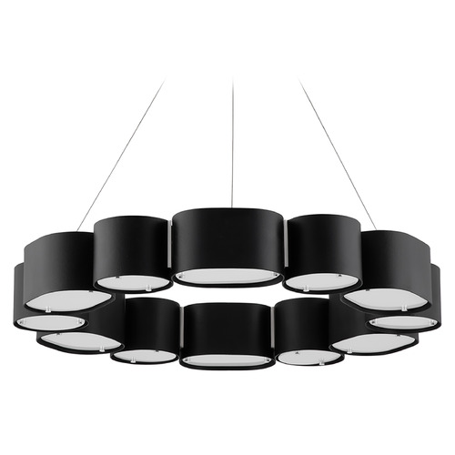 Corbett Lighting Corbett Lighting Opal Soft Black & Stainless Steel Chandelier 393-30-SBK/SS