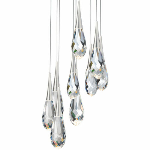 Hibiscus 9-Light LED Pendant in Polished Nickel by Schonbek Beyond